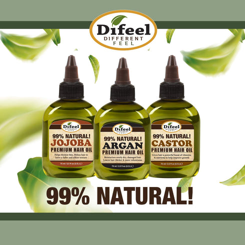 Difeel Hemp 99% Natural Hemp Hair Oil - Scalp Care 2.5 oz