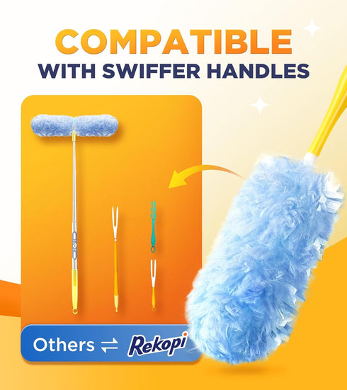 Heavy Duty Duster Kit with 20 Refills & 1 Handle, Compatible with Swiffer Dusters, Unscented Disposable Dusters