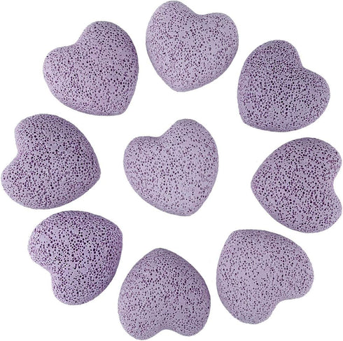 rockcloud Purple Lava Rock Stone Heart Shape Pocket Stones Dyed Lava Rocks