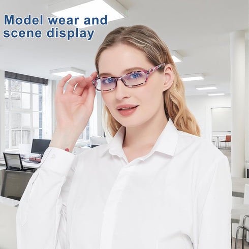 VIDEBLA 5 Pack Computer Reading Glasses, Anti Eyestrain Blue Light Blocking Glasses for Reading (5 Mix-2, 2.25)