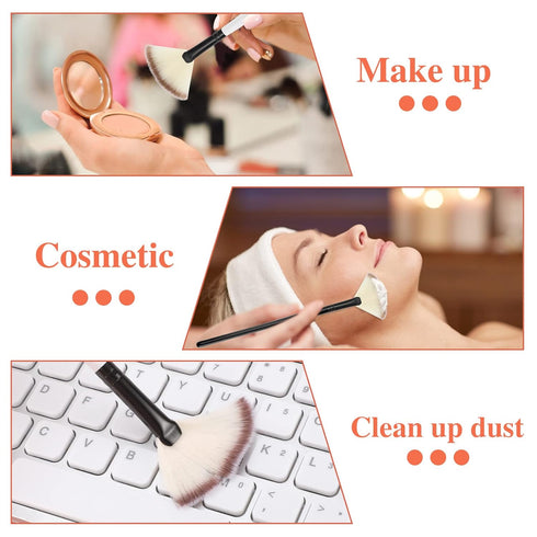 4 Pcs Facial Brushes Fan Mask Brushes, Soft Facial Applicator Tools for Peel Glycolic Mask Makeup