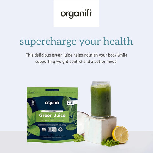 Packs 15 Packs Organifi: GO - Green Juice - Organic Superfood Supplement Powder - Travel - Organic Vegan Greens