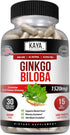 Kaya Naturals Red Panax Ginseng + Ginkgo Biloba | Nootropic Brain Supplement for Cognitive and Concentration Support