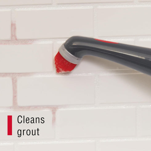 Rubbermaid Reveal Power Scrubber with Multi-Purpose & Grout Head, Cordless Electric Battery Powered Scrub Brush, Water