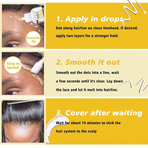 Goiple Wig Glue, Waterproof Lace Front Adhesive for Hair Replacement, Strong Hold Transparent Lace Glue, 1.28 fl oz