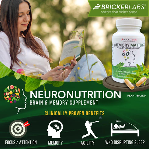 Brain Aid Memory Matters Cognitive Support Supplement, Natural Nootropic with Neumentix Spearmint Extract, 90 Ct