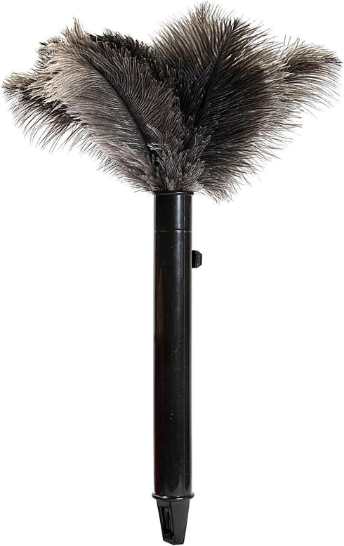 Retractable Ostrich Feather Duster, Fluffy Natural Cleaning Duster with Eco-Friendly Handle (15 inch)