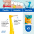 TEPE Interdental Brush Angle, Angled Dental Brush for Teeth Cleaning, Pack of 25, 0.7 mm, Medium Gaps, Yellow, Size 4