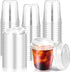 RMERVE 50 Pcs Plastic Coffee Cups with Sip Lids, Disposable Plastic PET Crystal