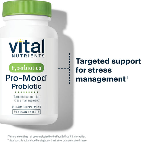 Hyperbiotics Vital Nutrients Pro-Mood Probiotic Supplement - Supports Stress Management, 60 Count