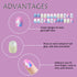 Laza 120pcs Children Nails Press On Pre-glue Full Cover Nail Tips Kit - Glitter Gradient Color Rainbow Short Artificial