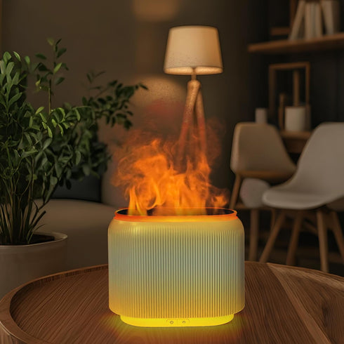 LIFFY Essential Oil Diffuser - Fireplace Fire Flame Aromatherapy Diffuser, Mist Humidifier with Multi-Color LED Lights