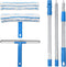 Window Cleaner with Long Handle (57IN), Glass Cleaning Tools with Microfiber Scrubber & Silicon Squeegee Kit