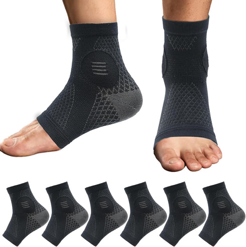 3 Pairs Neuropathy Socks - Soothe Relief Compression Socks 20-30 mmHg - Comprex Ankle Sleeves for Arch Support, Foot