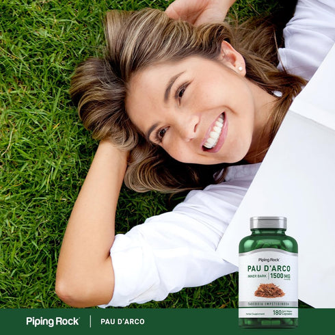Piping Rock Pau d'Arco Capsules | 1500mg | 180 Count | Herbal Extract Supplement, Non-GMO, Gluten Free