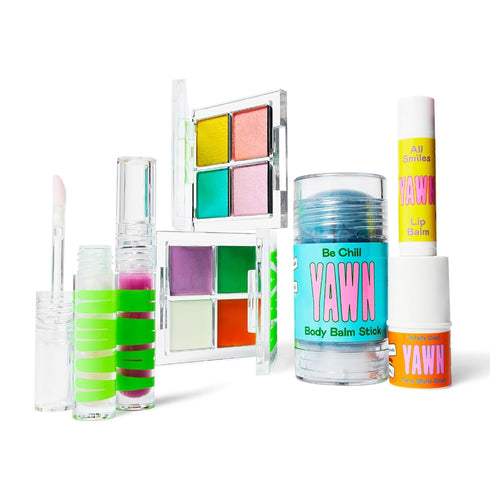 Makeup & Skincare Essentials Kit for Kids Backpack, Tinted Lip Balm, Face Multi-Stick, Universal Body Balm Stick,
