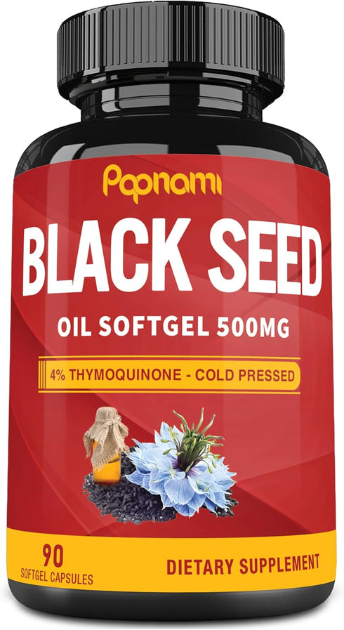 Premium Black Seed Oil Softgel - Supports Immune System, Heart, Digestive, Skin,