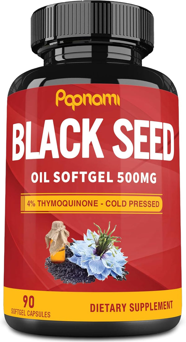 Premium Black Seed Oil Softgel - Supports Immune System, Heart, Digestive, Skin,