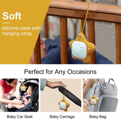 Portable White Noise Machine for Baby | Sleep Aid Music Lullaby Sound Machine with Star Projector for Nursery, Home