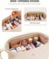 Pocmimut Leather Makeup Bag, Large Wide-open Travel Cosmetic Bag, Double Layer Toiletry Organizer Case for Brushes