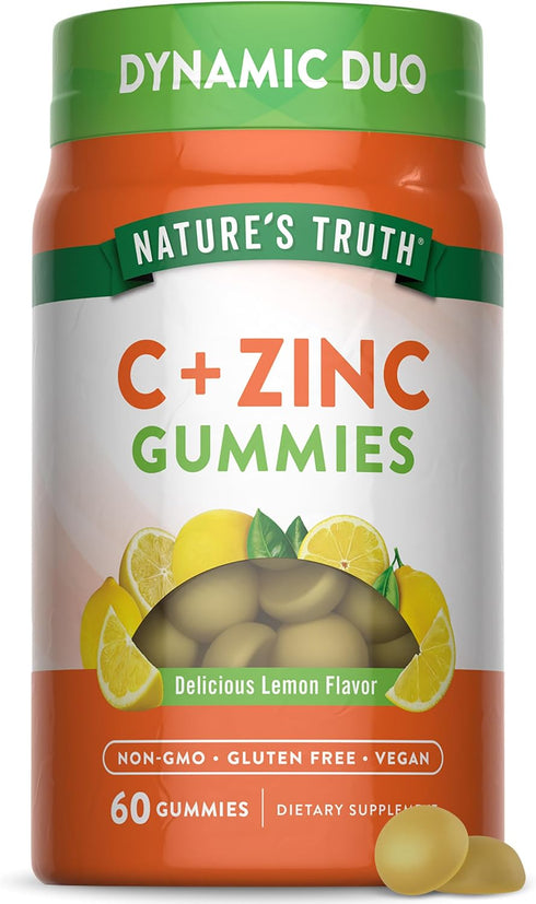 Nature's Truth Vitamin C Gummies with Zinc for Adults | 60 count