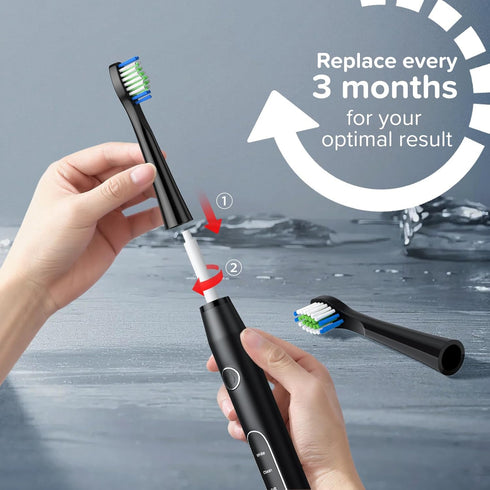 Replacement Toothbrush Heads, 10 Pack for Bitvae Daily D2 Rechargeable Toothbrush, Black Refills