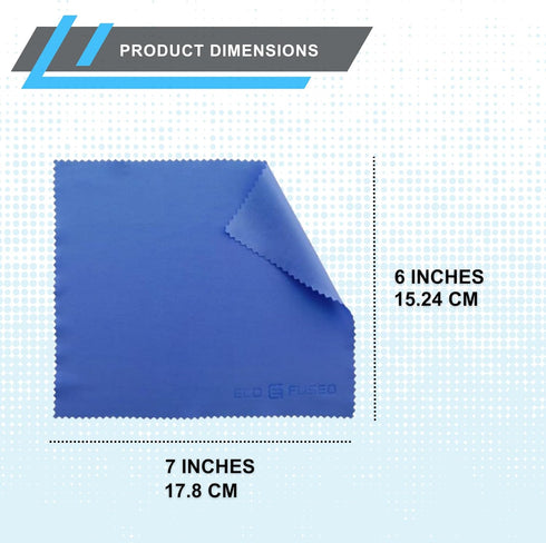 Microfiber Cleaning Cloth, 7x6'' Microfiber Cloth, Pack of 6 Blue Lens Cleaning Wipes