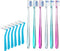 V+A Shaped Orthodontic Toothbrush for Braces, Soft Bristles, with 6 Interdental Brushes, 6 Count