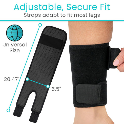 Vive Shin Splint Compression Wrap (Pair) - Adjustable Brace for Pain Relief, Support and Recovery - Lower Calf