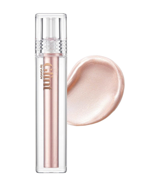 Glint Liquid Gel Highlighter (Dewy Moon, 0.1oz) - Multi-Use Face & Body Gloss for Smooth Glow, Long-Lasting