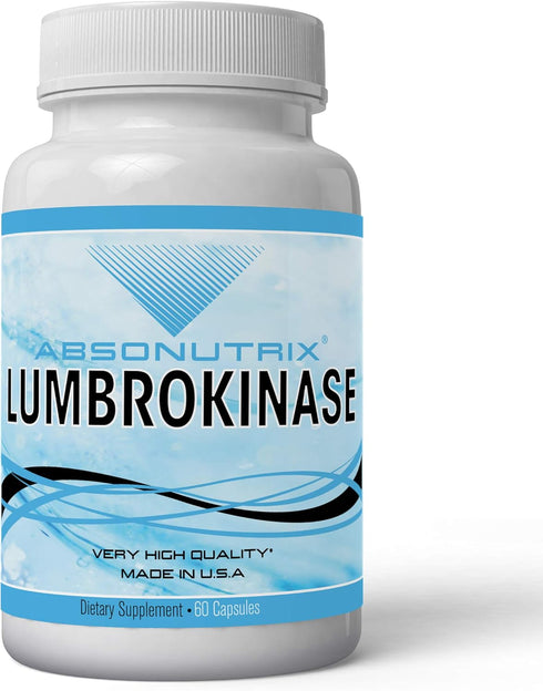 Absonutrix Lumbrokinase 40 mg - 60 Vegetable Capsules for Healthy Heart, All Natural, Made in USA