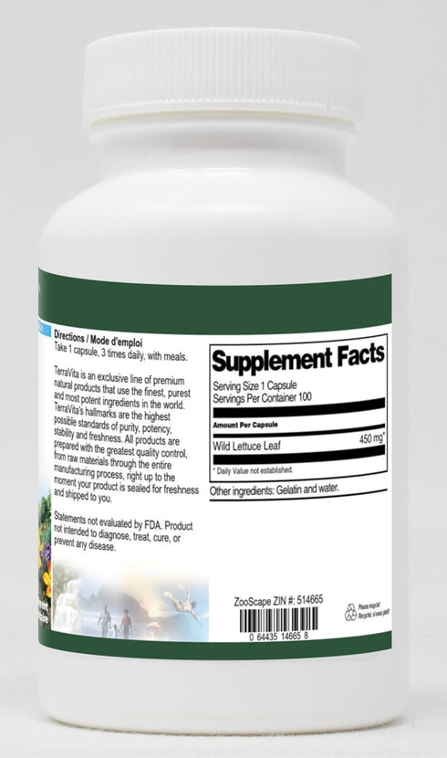 Terravita 450 (100 514665) Wild Lettuce Leaf - mg Capsules, ZIN: