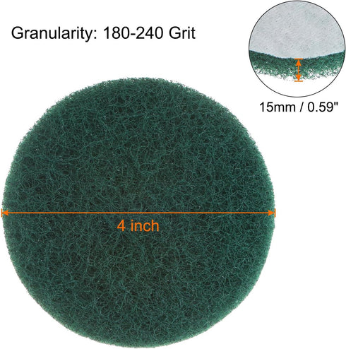 HARFINGTON 15pcs Drill Power Brush 4 Inch Tile Scrubber Scouring Pads 180-240 Grit for Bathroom and Kitchen