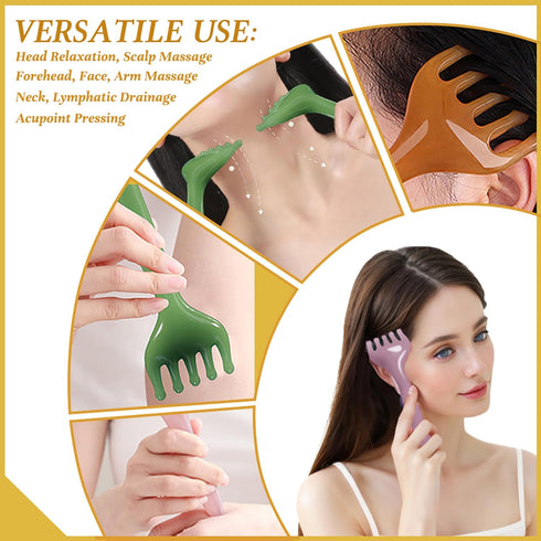 Set 2 GSHOW Scalp Massager Handheld Comb Resin Relax Massage Tool - Manual Relaxation Tool for Soothing Head Massage