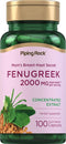 Piping Rock Fenugreek Capsules 2000mg 100 Pills | Concentrated Herbal Extract Supplement