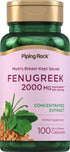 Piping Rock Fenugreek Capsules 2000mg 100 Pills | Concentrated Herbal Extract Supplement