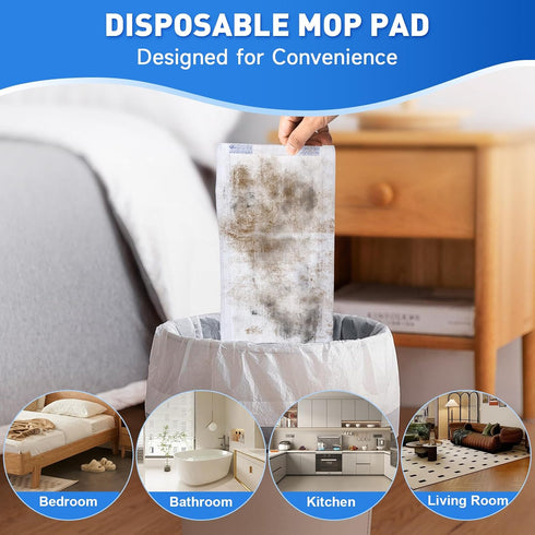 NXPPYY 60 Pack Mop Pads Refills Compatible with Swiffer WetJet Mop, Disposable Mop Pads for Hardwood Floors, Tile