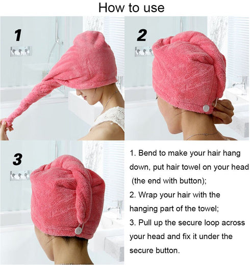 YYXR Microfiber Hair Drying Towel, Ultra Absorbent Twist Hair Turban Drying Cap