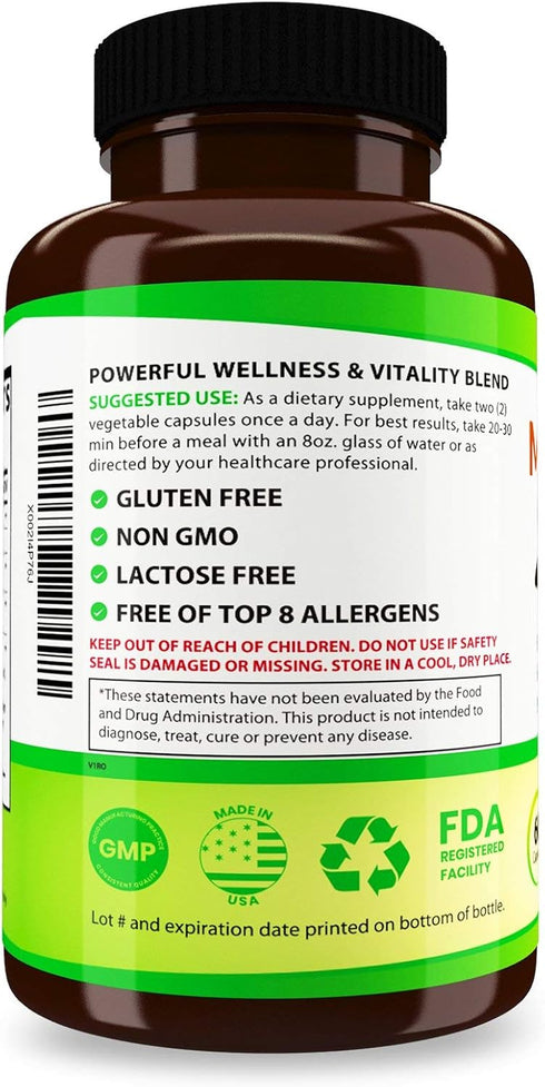 Natural Genius Top 10 Mushroom Extracts - Immune Booster with White Button, Lions Mane, Cordyceps, Chaga, Reishi Plus