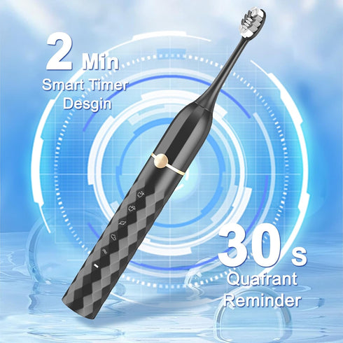 Set, 10 IPX8 2-Minute 42000 5 Seapeoa Sonic Electric Toothbrush Equipped with Brush Heads and Travel Case, Waterproof