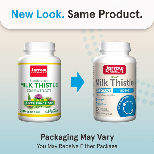 Jarrow Formulas Milk Thistle 150 mg, 30:1 Standardized Silymarin Extract, Dietary Supplement for Liver Function, 200