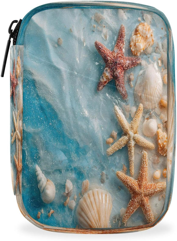 Skerhhux Beach Starfish Blue Pill Case Travel Pill Organizer Weekly 7 Day Portable