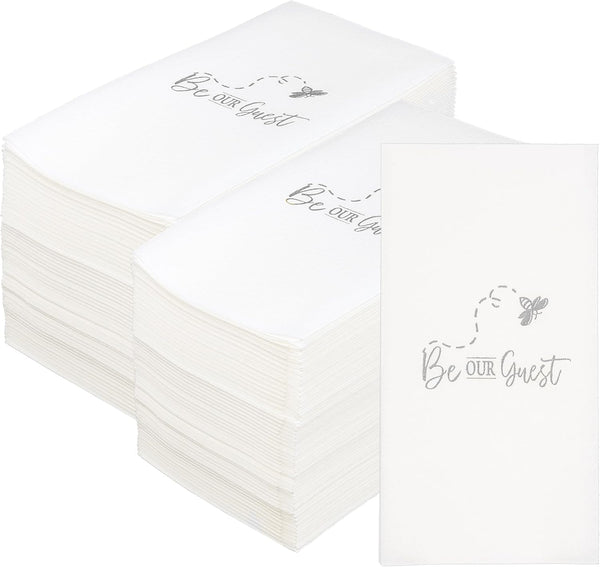 Guest Hand Towels - Disposable Hand Towels with Be Our Guest Message, Pack of 50