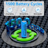 Henreepow 18500 3.2V Rechargeable Battery, 1000mAh LiFePO4 Lithium Phosphate for Outdoor Garden Solar Lights,