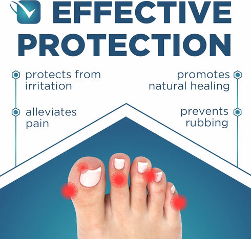 Homergy Original Soft Gel Toe Cap, 6 Small Toe Protectors for Women & Men, Relief from Missing/Ingrown Toenails