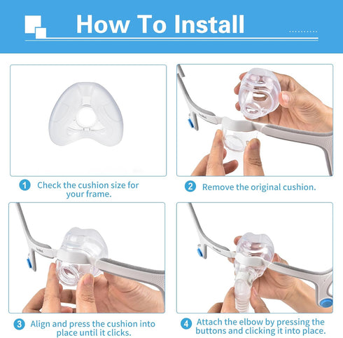 N20, 2 Packs, Replacement Cushion for ResMed AirFit Nasal Mask Cushion Replacement, Reliable Seal Perfect Fit, Large