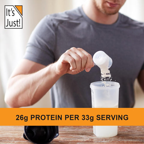 It's Just! 100% Whey Protein Concentrate, Made in USA, Premium WPC-80, No Added Flavors (Original/Unflavored, 20oz)