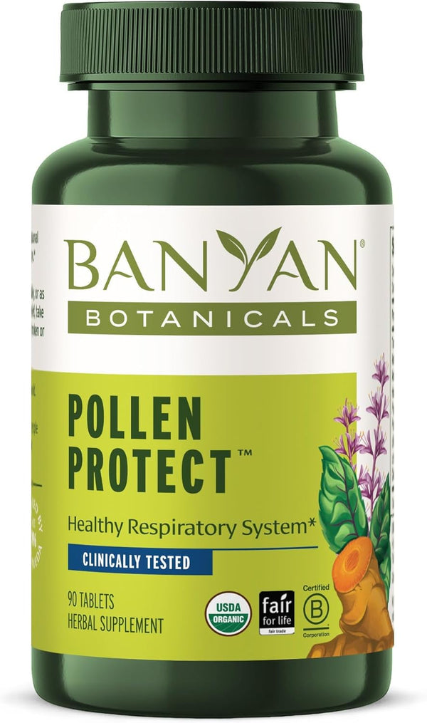Banyan Botanicals Pollen Protect - Organic Ayurvedic Supplement - Supports Healthy Respiratory Response - 90 Tablets