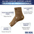 SB SOX Ankle Brace Compression Sleeve, Plantar Fasciitis Relief Socks, Arch Support for Foot Pain, Nude, X-Large
