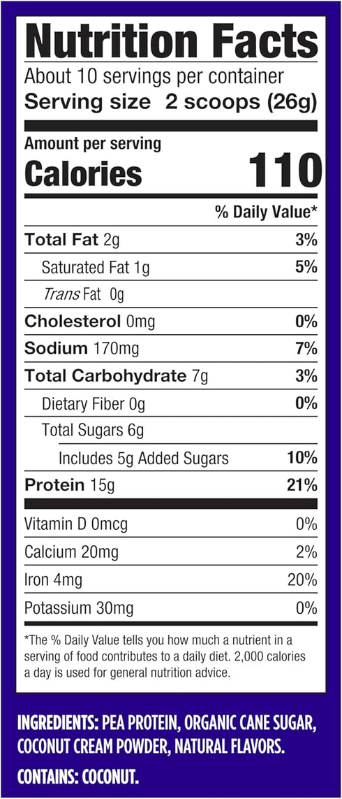 Vega Protein Made Simple Protein Powder Vanilla - Stevia Free, Vegan, Plant Based, Gluten Free, 9.2 oz